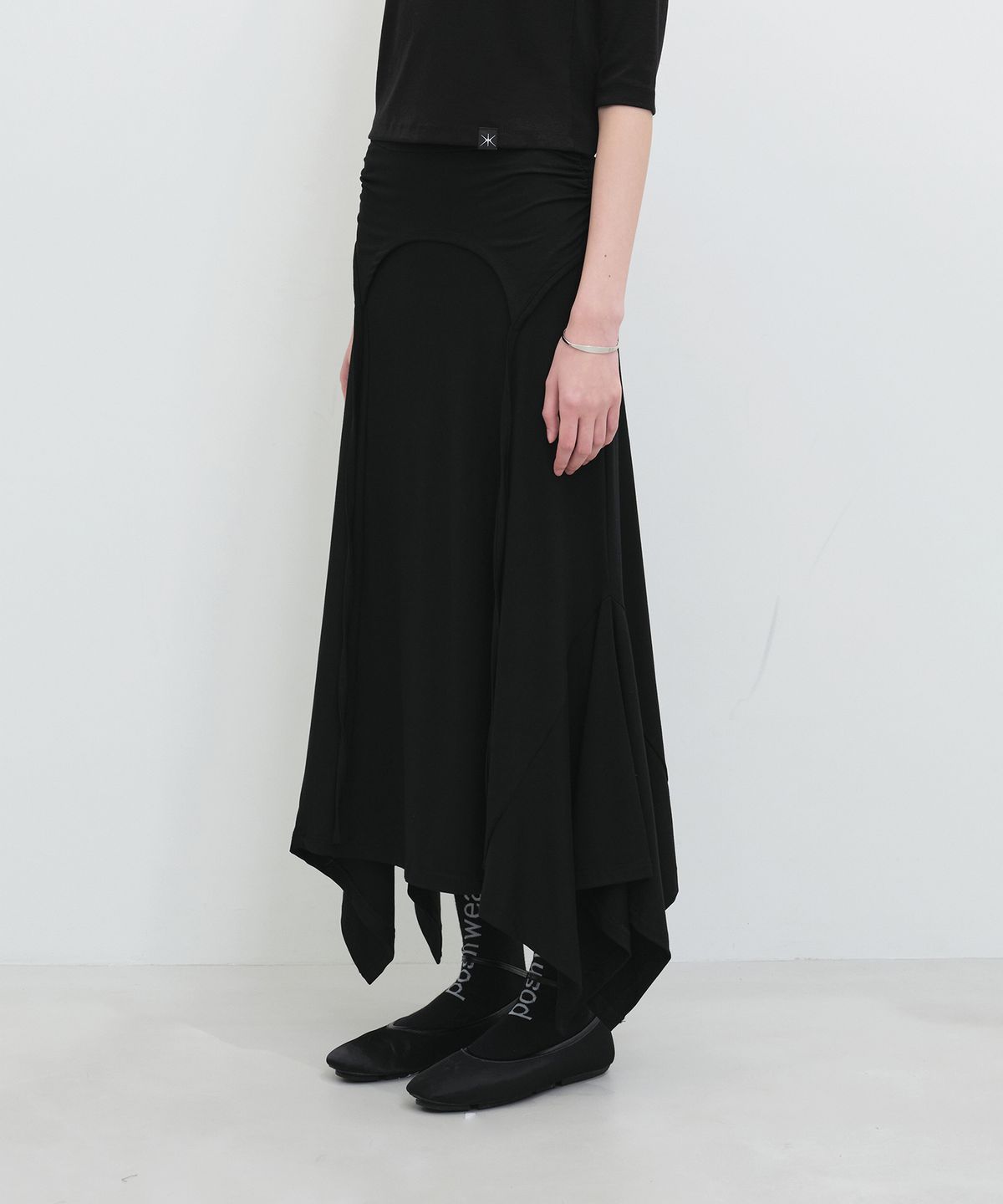 윤세(YUNSE) 레이어드 스커트 (블랙)