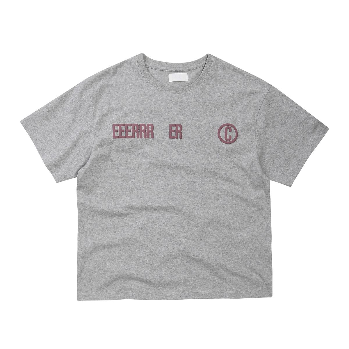 이이이알알알(EEERRR) Street league gradient artwork logo over-crop fit T-shirt (Melange)