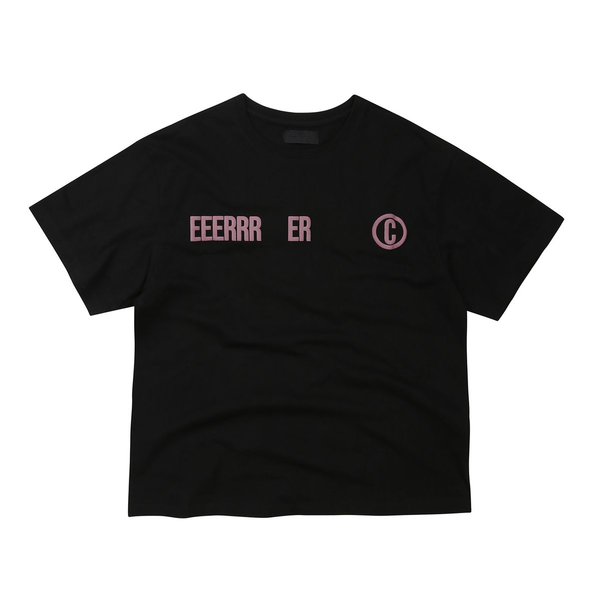 이이이알알알(EEERRR) Street league gradient artwork logo over-crop fit T-shirt (Black)