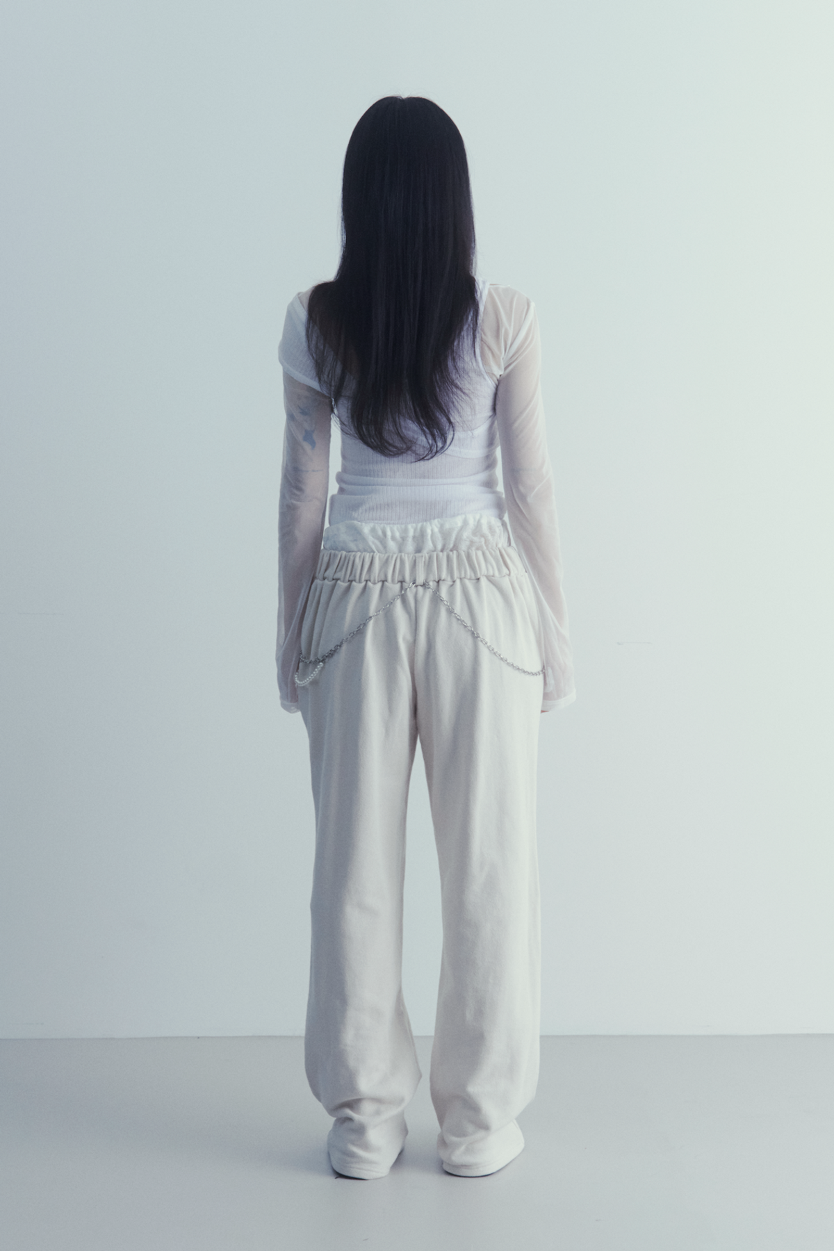 페그렉(PEG LEG) 레이어드 스웻 팬츠 아이보리