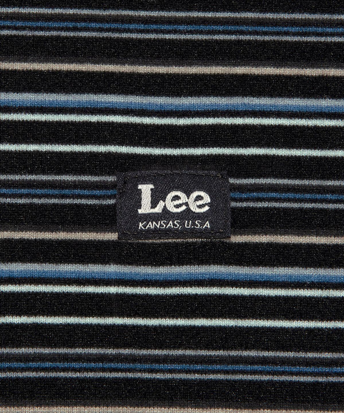 리(LEE) 소프트 플리스 스트라이프 티셔츠 블랙