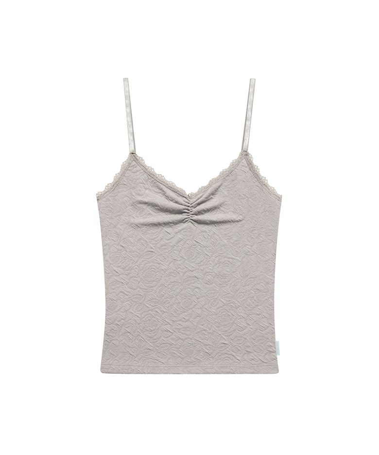 FLOWER EMBOSSED SLEEVELESS GREY