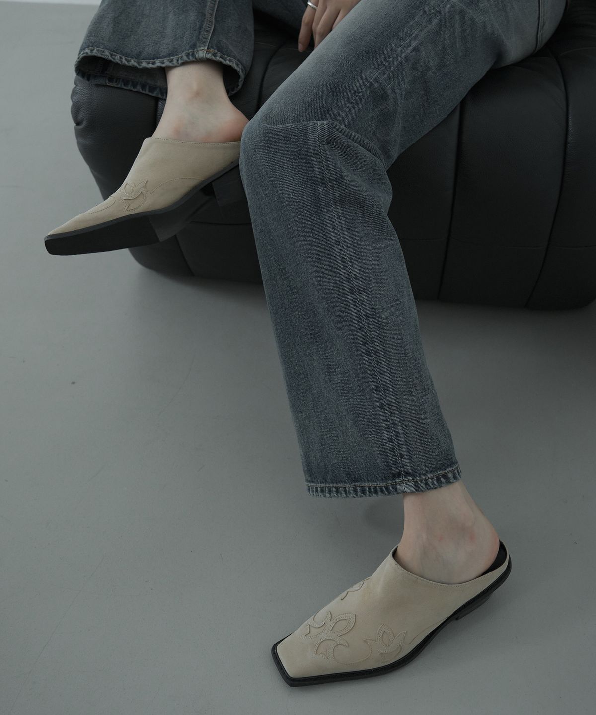 무드나잇(MOODNIGHT) Della 델라 웨스턴 스퀘어 뮬 - 3colors l 4.5cm