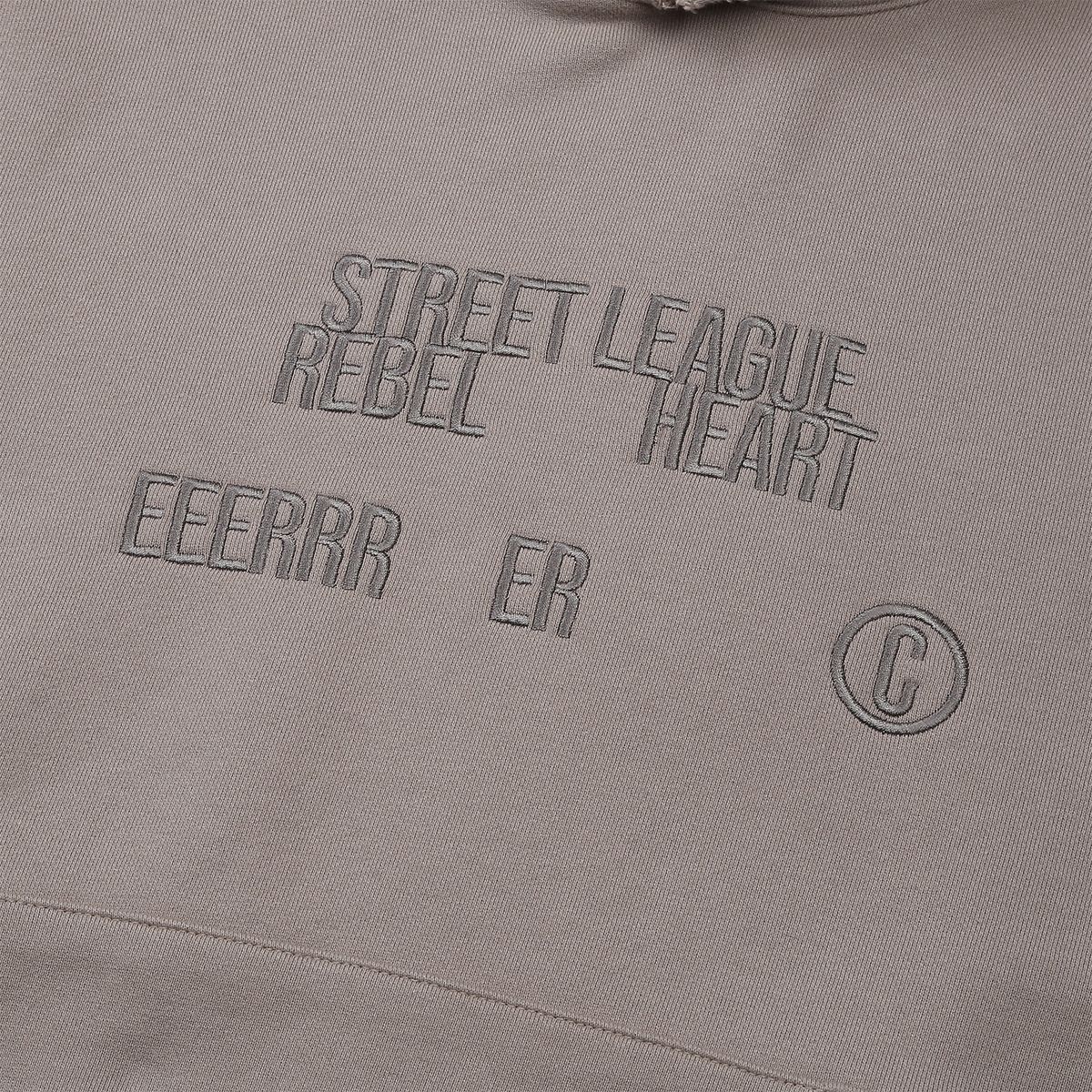 이이이알알알(EEERRR) Street league artwork damage washing over-crop fit hoodie (Ash grey)