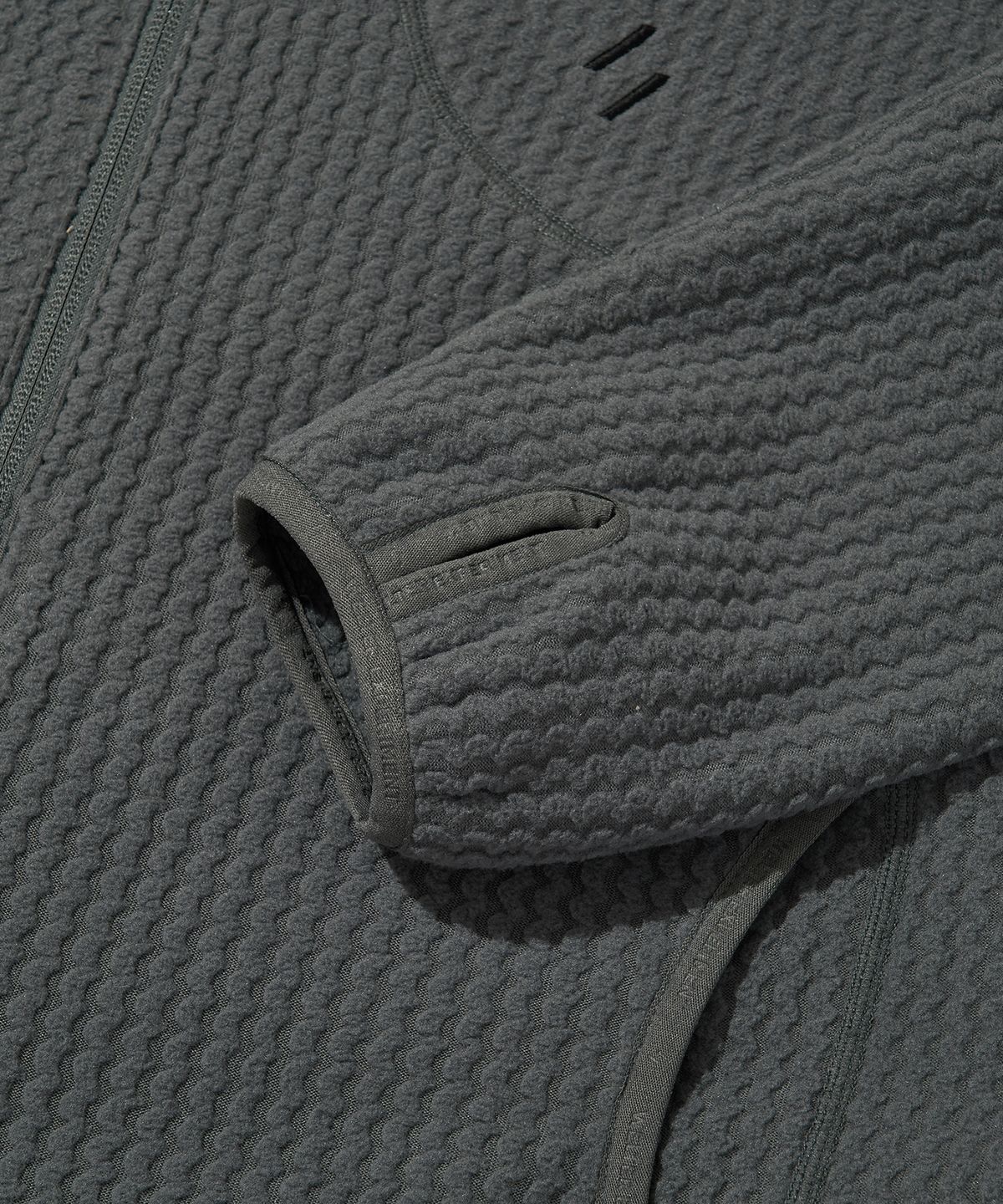 웰터 익스페리먼트(WELTER EXPERIMENT) CALORA FLEECE FULL ZIP_CHARCOAL