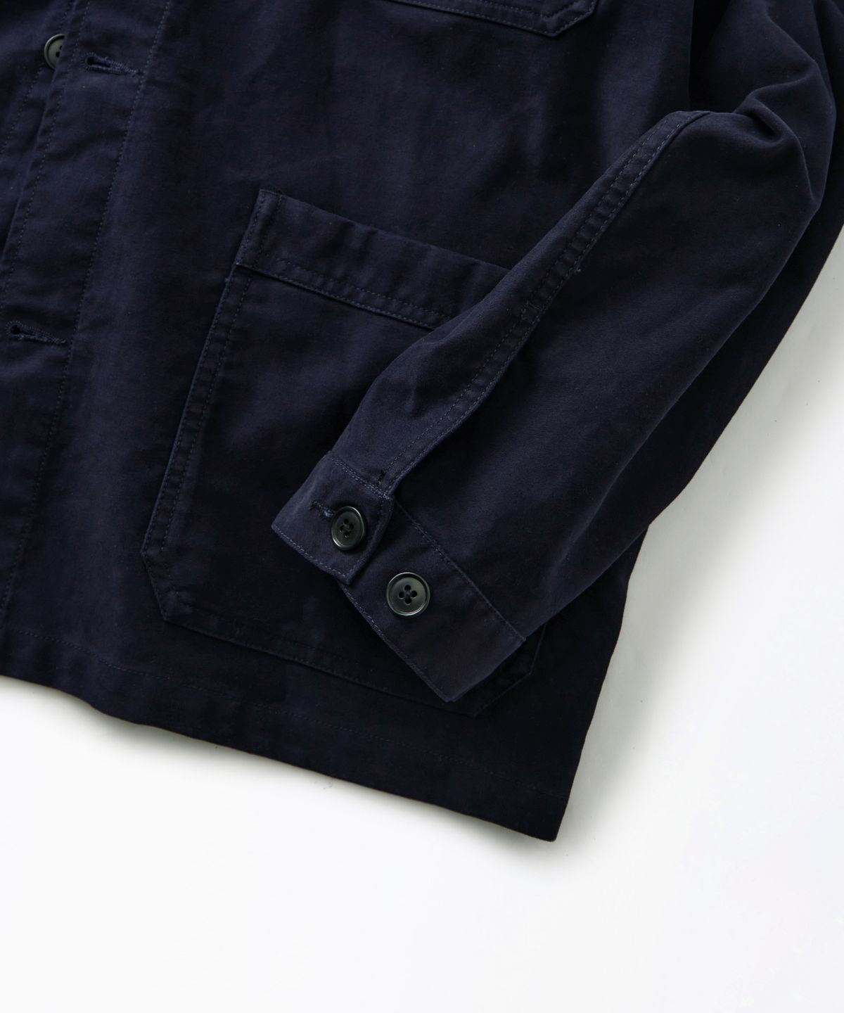 아웃스탠딩(OUTSTANDING) [MUT lab] MOLESKIN FRENCH WORK JACKET_D.NAVY