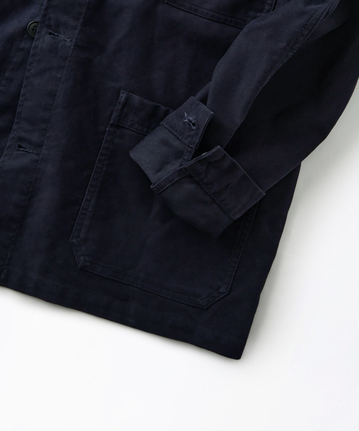 아웃스탠딩(OUTSTANDING) [MUT lab] MOLESKIN FRENCH WORK JACKET_D.NAVY