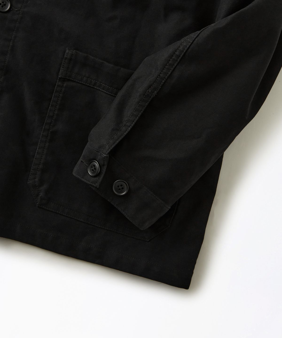 아웃스탠딩(OUTSTANDING) [MUT lab] MOLESKIN FRENCH WORK JACKET_BLACK