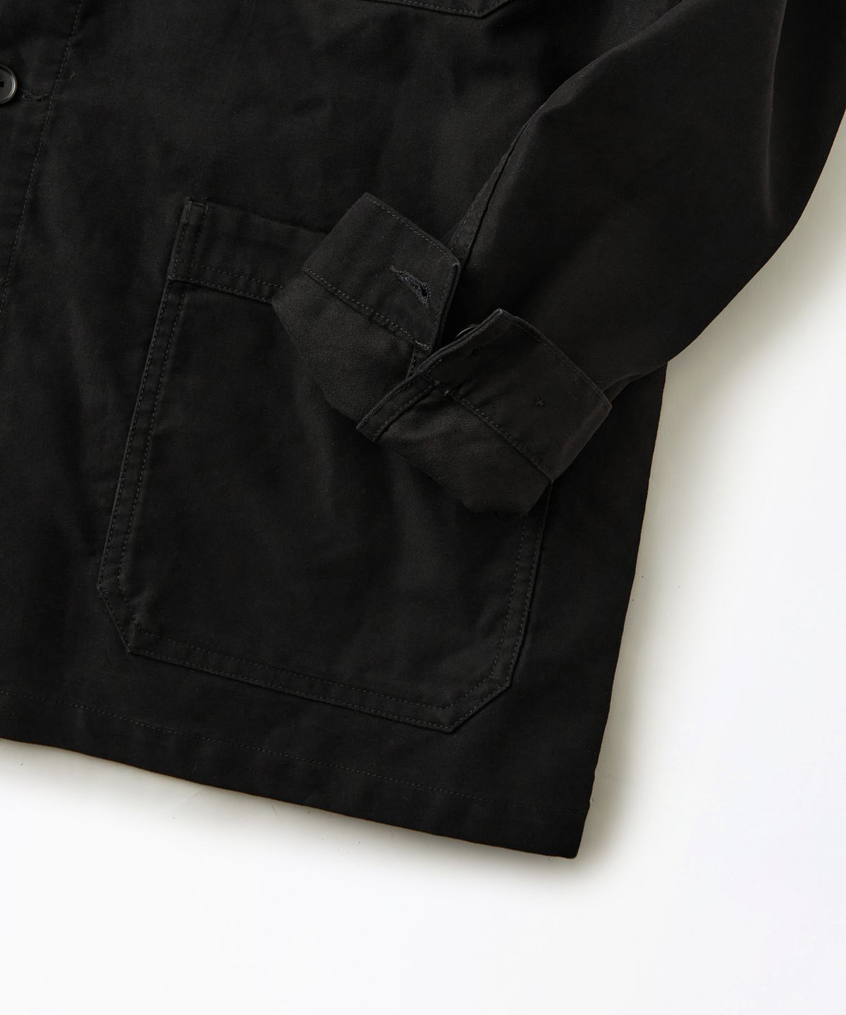 아웃스탠딩(OUTSTANDING) [MUT lab] MOLESKIN FRENCH WORK JACKET_BLACK