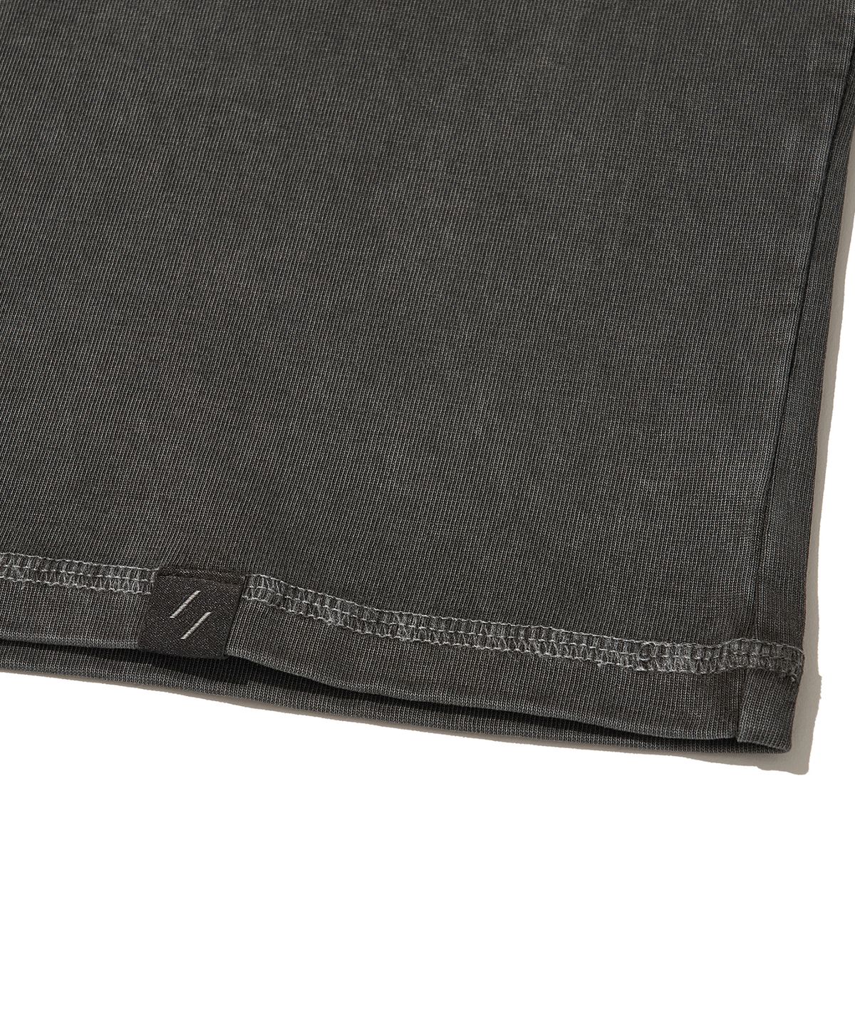 웰터 익스페리먼트(WELTER EXPERIMENT) OVERDYED TRAIL STITCH LONG SLEEVES T-SHIRT_CHARCOAL