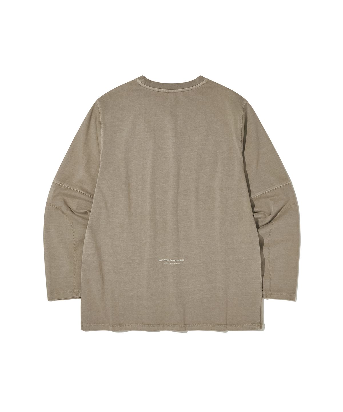 웰터 익스페리먼트(WELTER EXPERIMENT) OVERDYED TRAIL STITCH LONG SLEEVES T-SHIRT_BEIGE