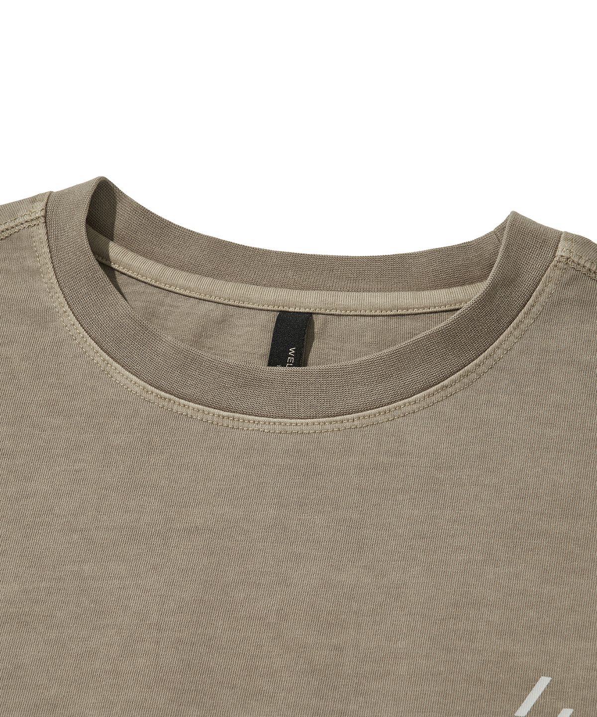 웰터 익스페리먼트(WELTER EXPERIMENT) OVERDYED TRAIL STITCH LONG SLEEVES T-SHIRT_BEIGE