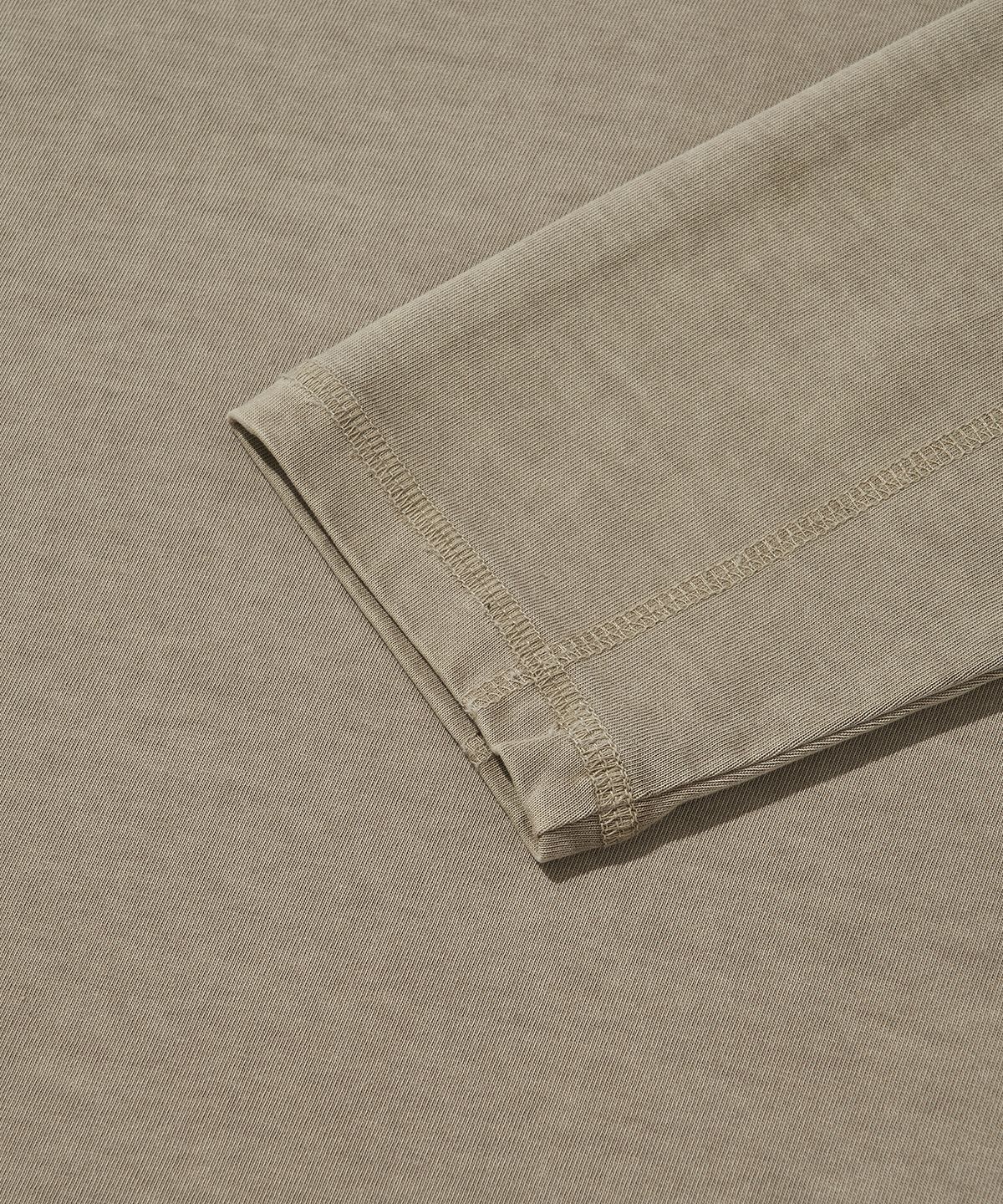 웰터 익스페리먼트(WELTER EXPERIMENT) OVERDYED TRAIL STITCH LONG SLEEVES T-SHIRT_BEIGE