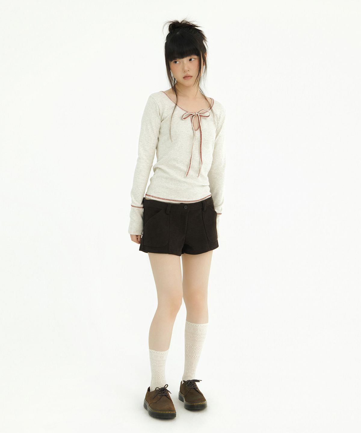 미레코(MIRECO) LOW CORDUROY SHORTS BROWN