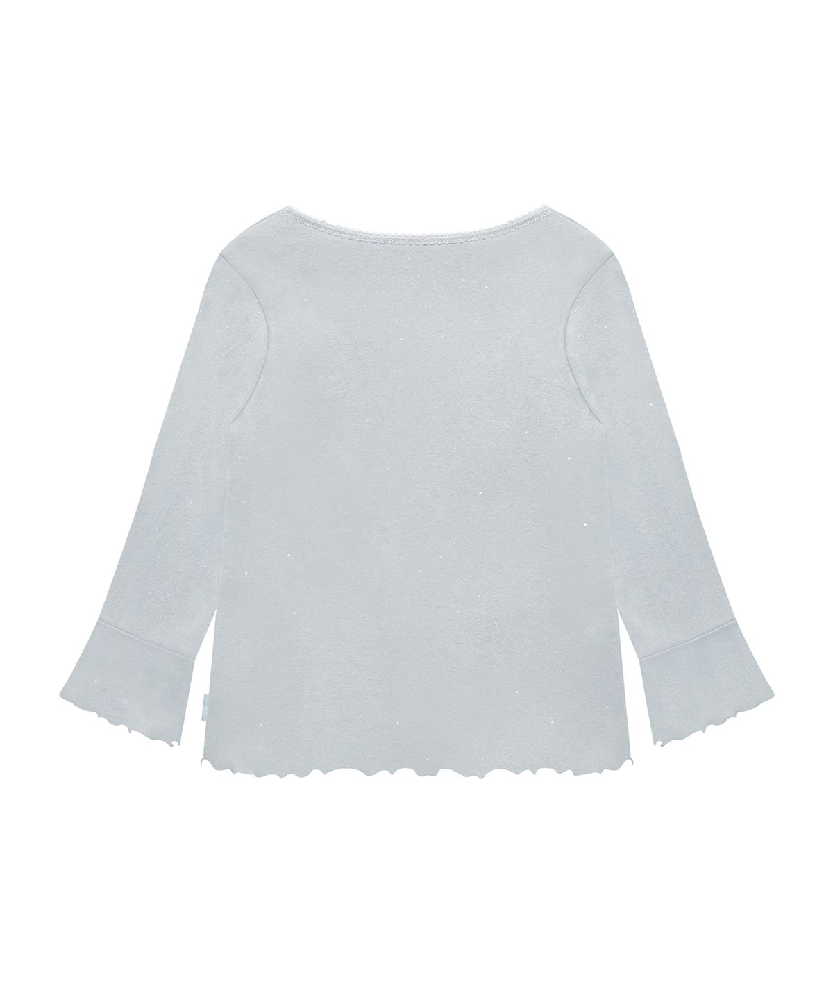 미레코(MIRECO) RIBBON GLITTER LACE CARDIGAN SKYBLUE