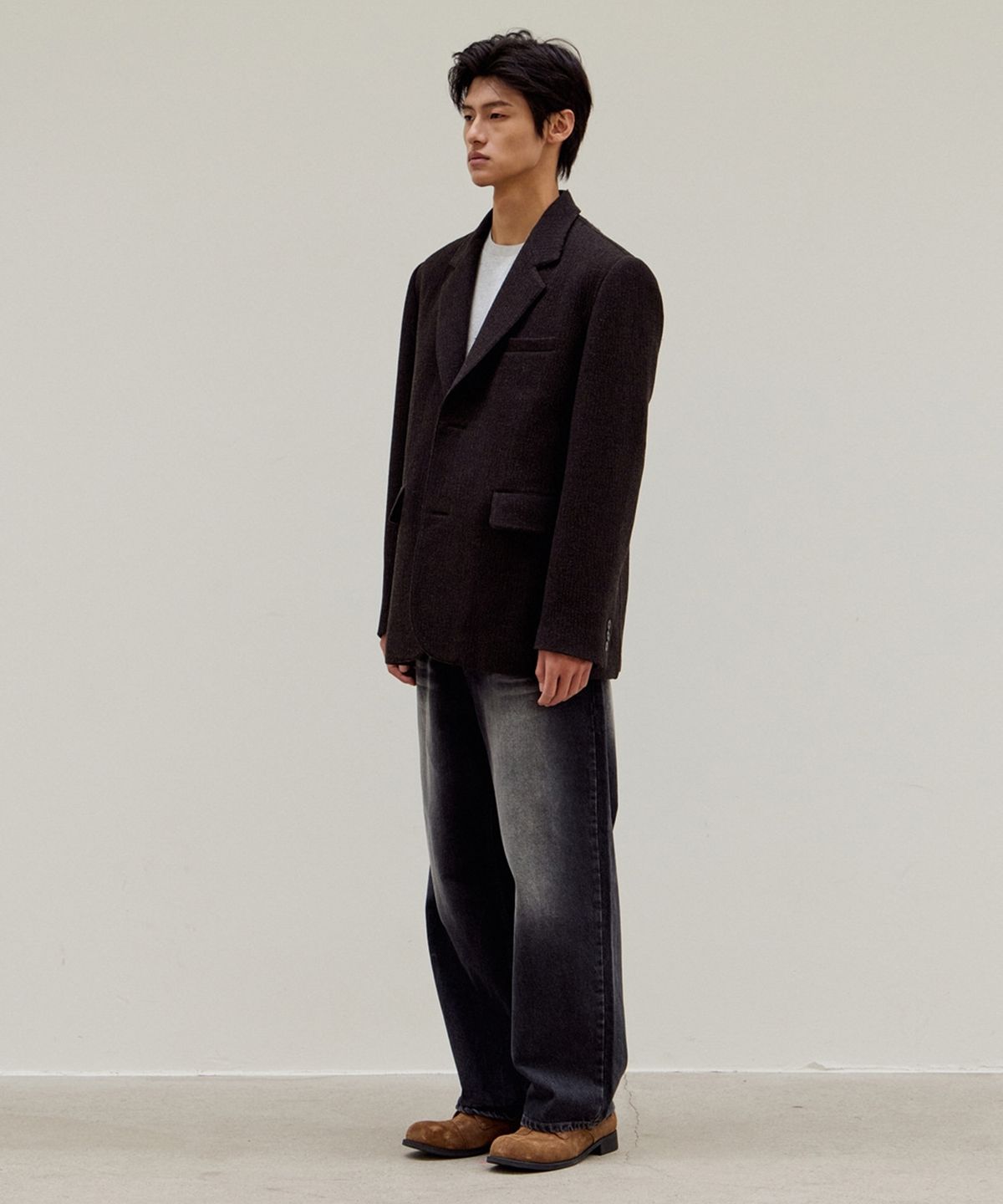 무드인사이드(MOOD INSIDE) 테일러드 울 블레이저_Brown