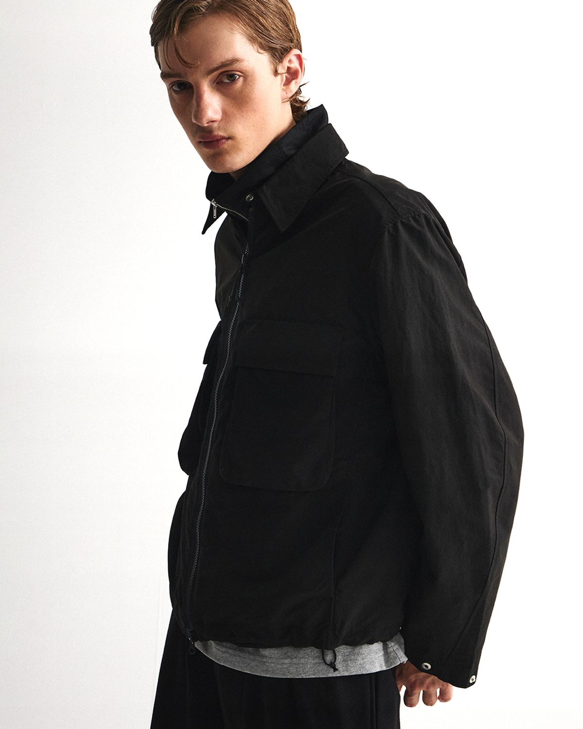 언어펙티드 에센셜(UNAFFECTED ESSENTIAL) SHIRT JACKET / BLACK