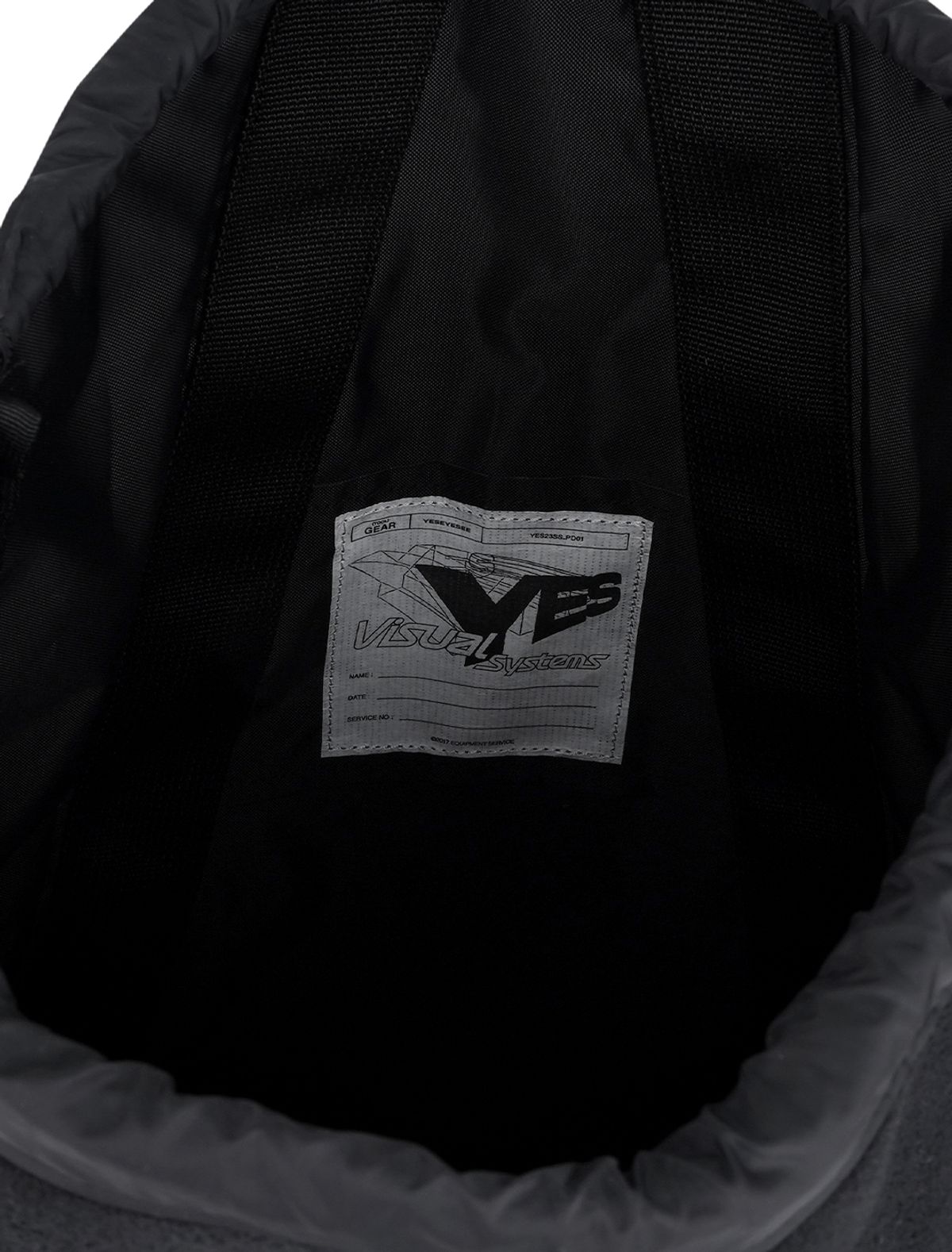 예스아이씨(YESEYESEE) Fleece Drawstring Sack Black