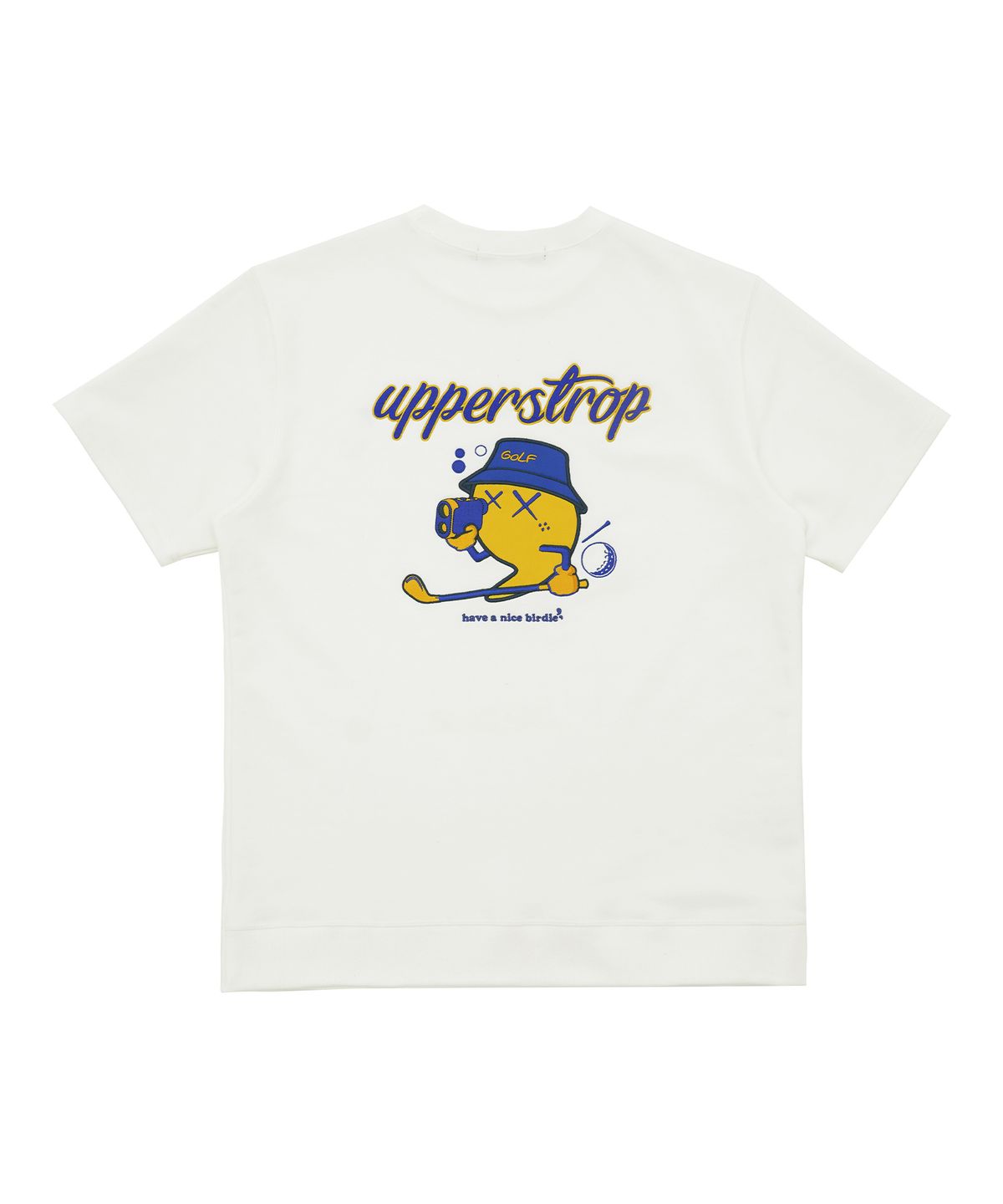 어퍼스트롭(UPPERSTROP) [UP3066] UPST GOLF 빅 로고 스웨트 반팔티셔츠 아이보리