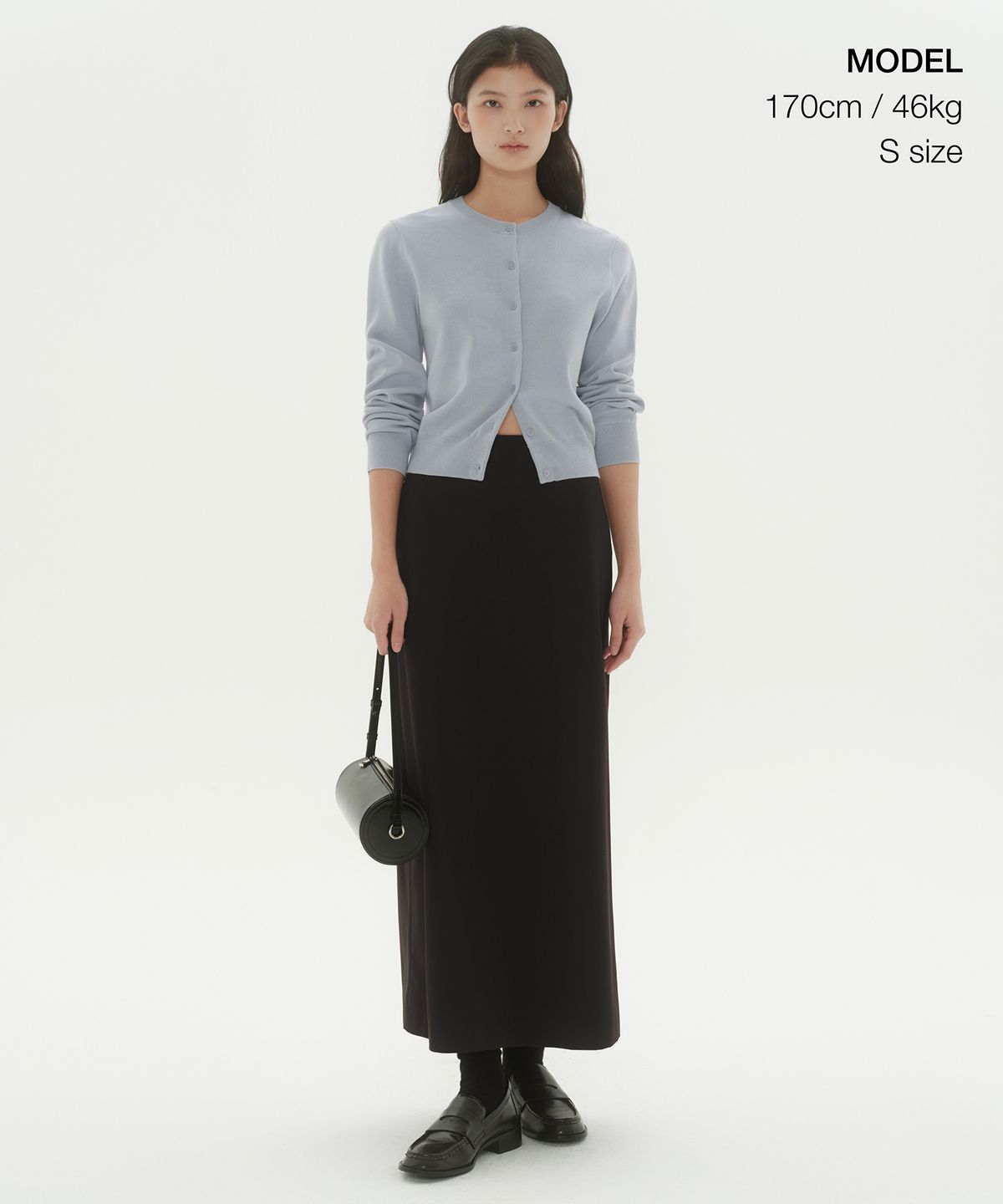 무신사 스탠다드 우먼(MUSINSA STANDARD WOMAN) 우먼즈 워셔블 수피마 코튼 라운드 넥 가디건 [애쉬 라이트 블루]