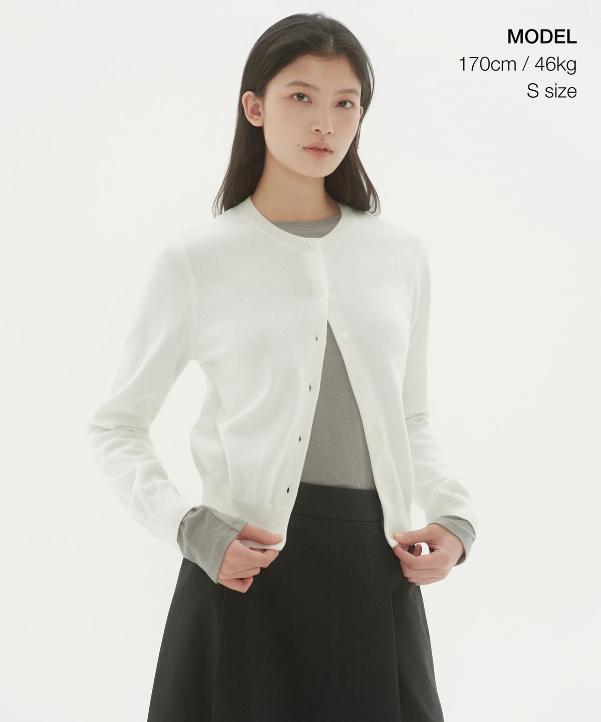 무신사 스탠다드 우먼(MUSINSA STANDARD WOMAN) 우먼즈 워셔블 수피마 코튼 라운드 넥 가디건 [아이보리]