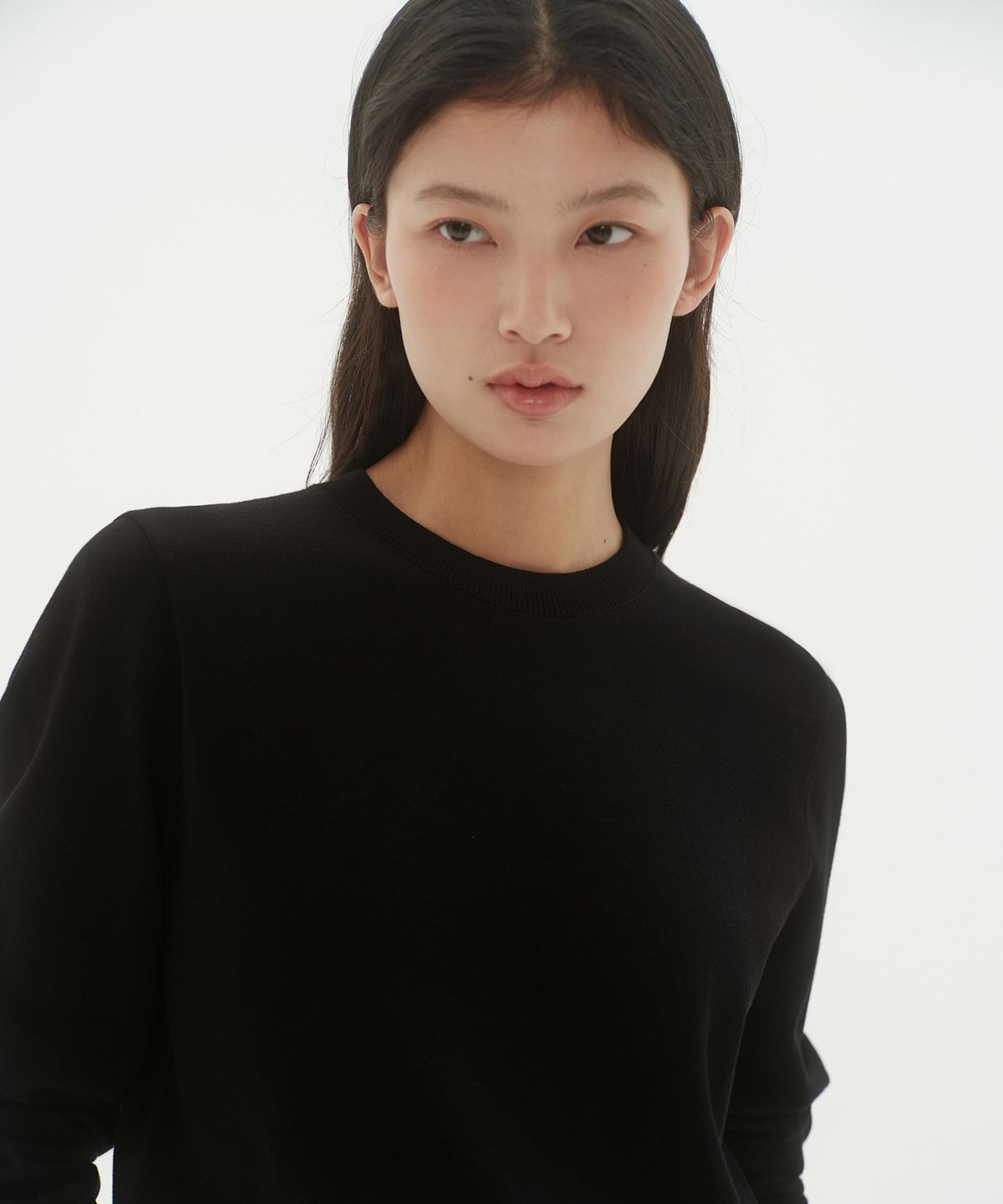 무신사 스탠다드 우먼(MUSINSA STANDARD WOMAN) 우먼즈 워셔블 수피마 코튼 크루 넥 니트 [블랙]