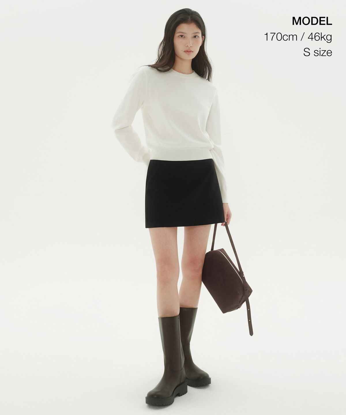 무신사 스탠다드 우먼(MUSINSA STANDARD WOMAN) 우먼즈 워셔블 수피마 코튼 크루 넥 니트 [아이보리]