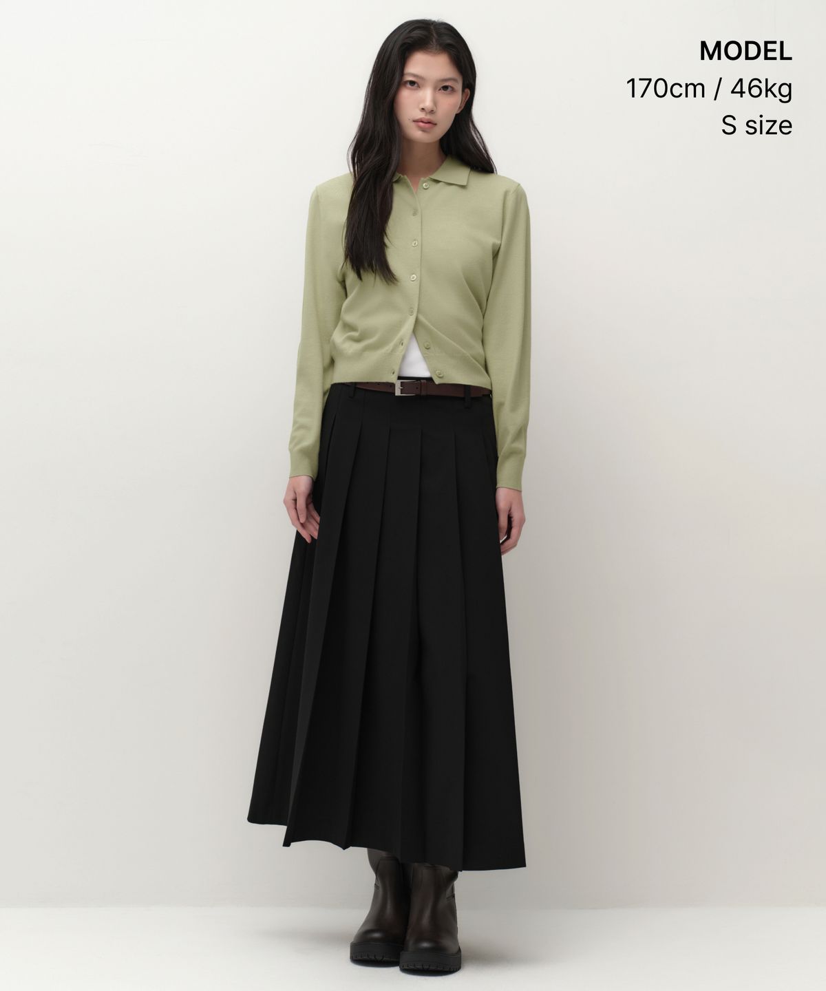 무신사 스탠다드 우먼(MUSINSA STANDARD WOMAN) 우먼즈 에센셜 칼라드 가디건 [페일 그린]