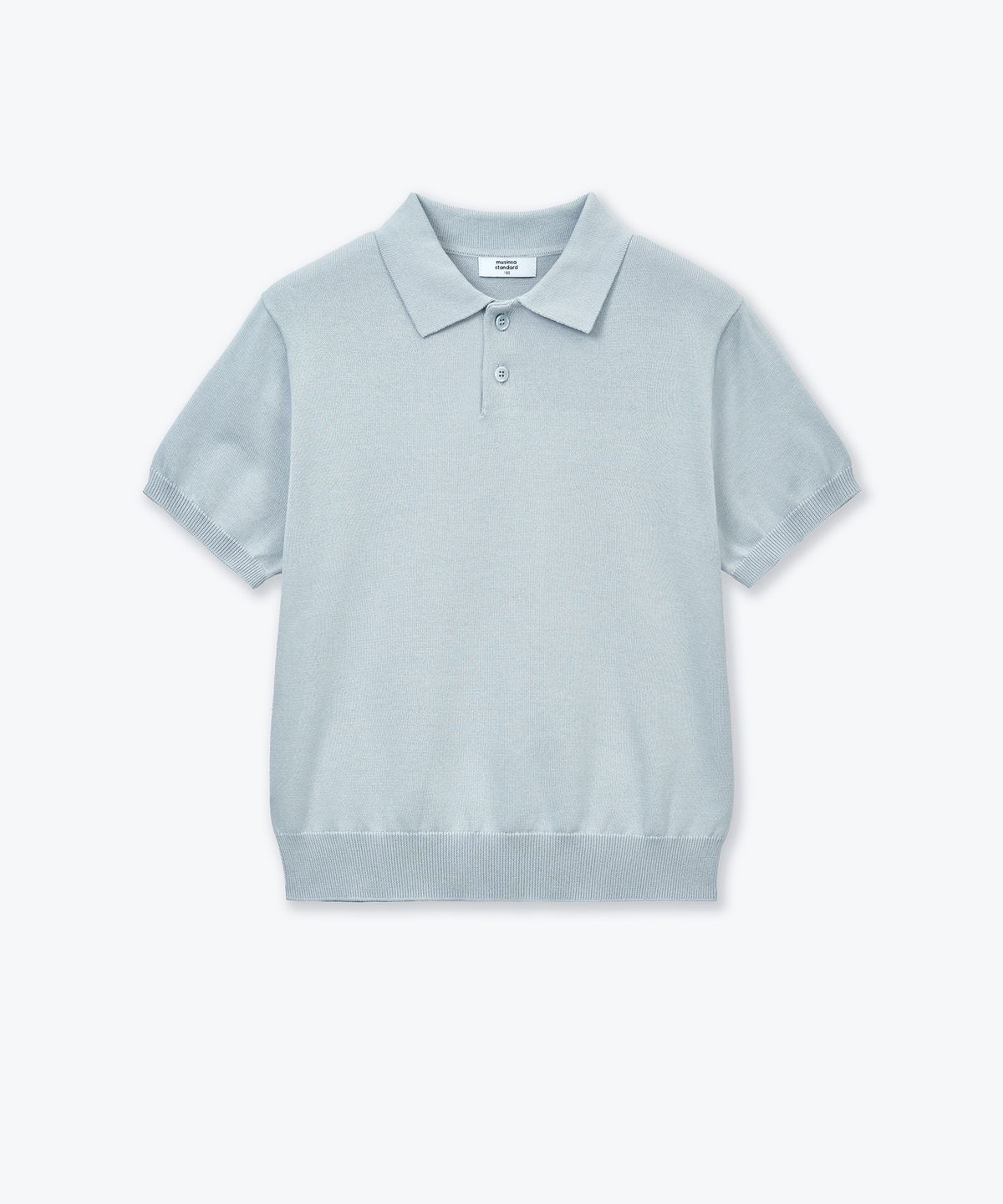 무신사 스탠다드 키즈(MUSINSA STANDARD KIDS) 워셔블 수피마 코튼 니티드 폴로 셔츠 [애쉬 라이트 블루]