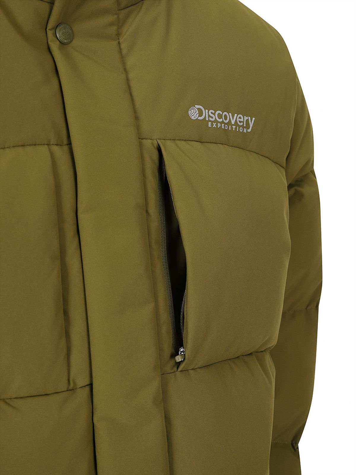 디스커버리 익스페디션(DISCOVERY EXPEDITION) 남성 레스터G 하이넥 구스다운 숏패딩 (OLIVE)