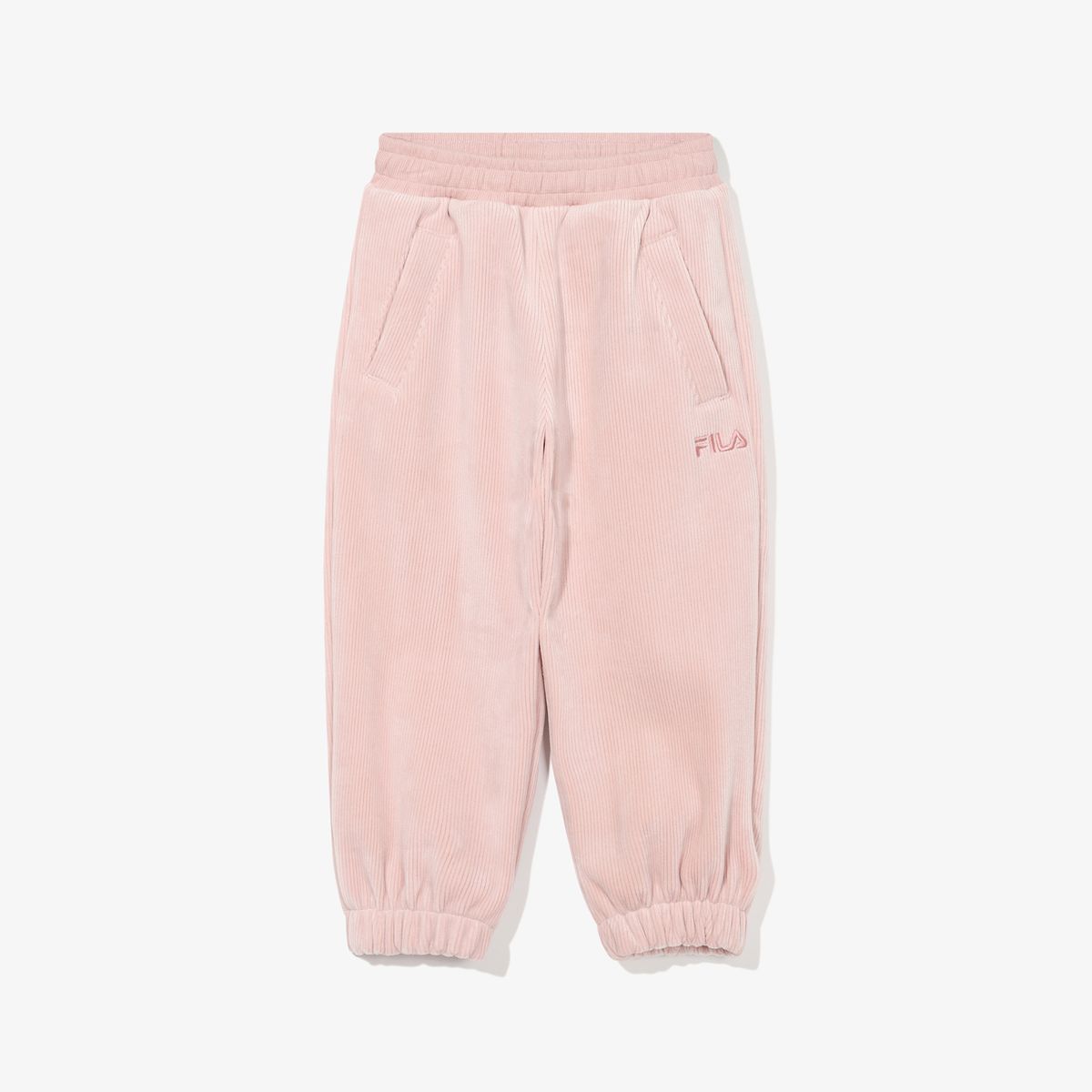 휠라 키즈(FILA KIDS) 골지 벨로아 기모 조거 팬츠