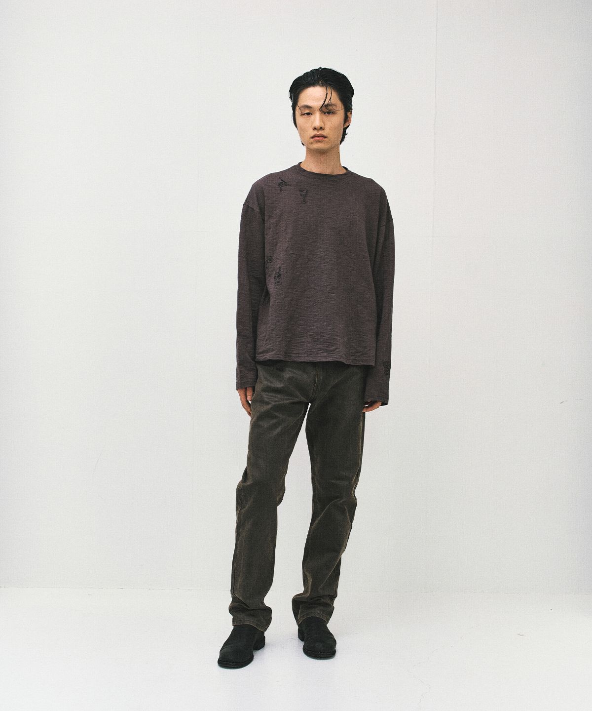 서피스에디션(SURFACE EDITION) FAUX LEATHER PANTS BROWN