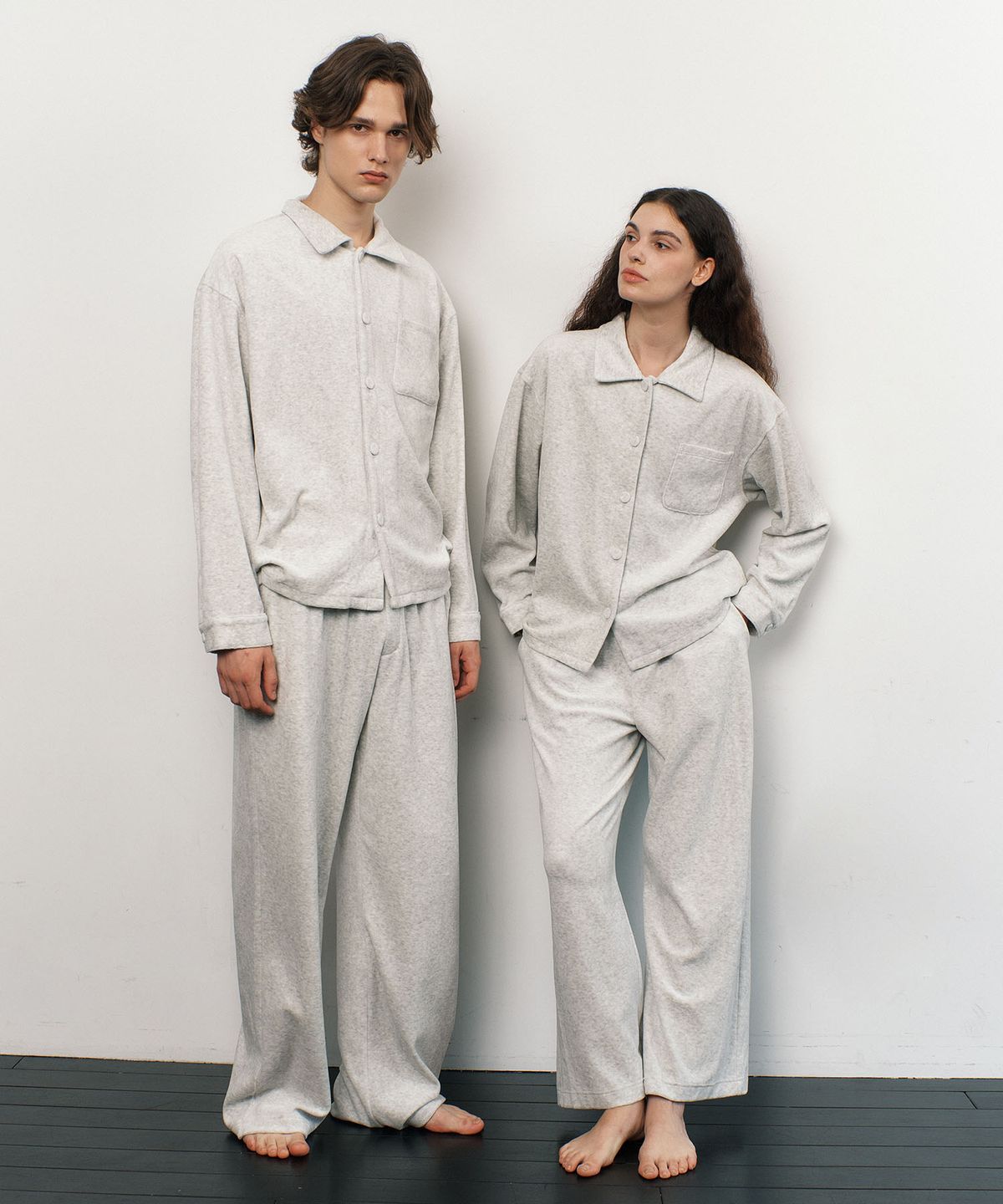 아템포(ATEMPO) VELOUR PAJAMA SET_melange (men)