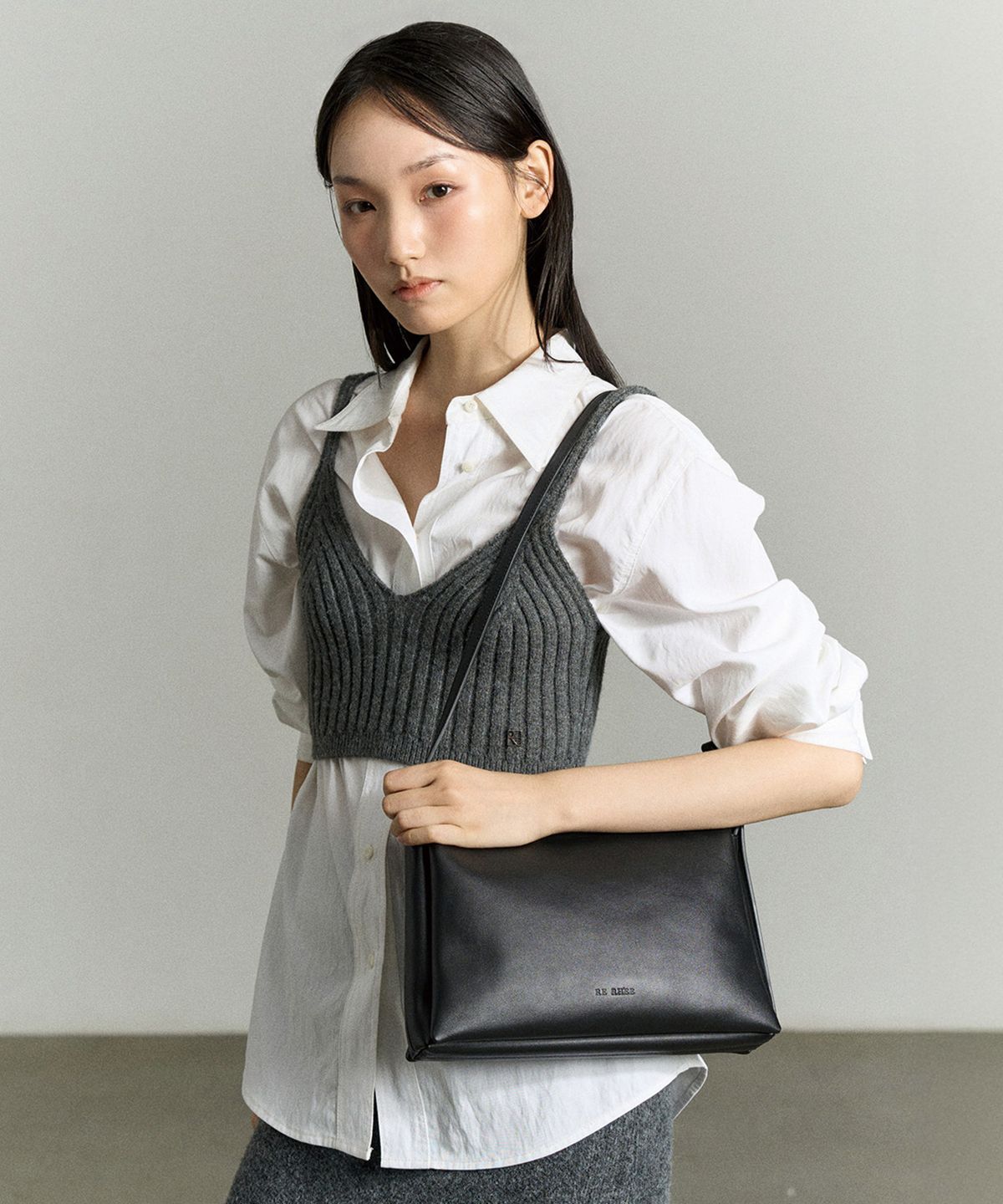 리이(RE RHEE) TRIO LEATHER BAG BLACK