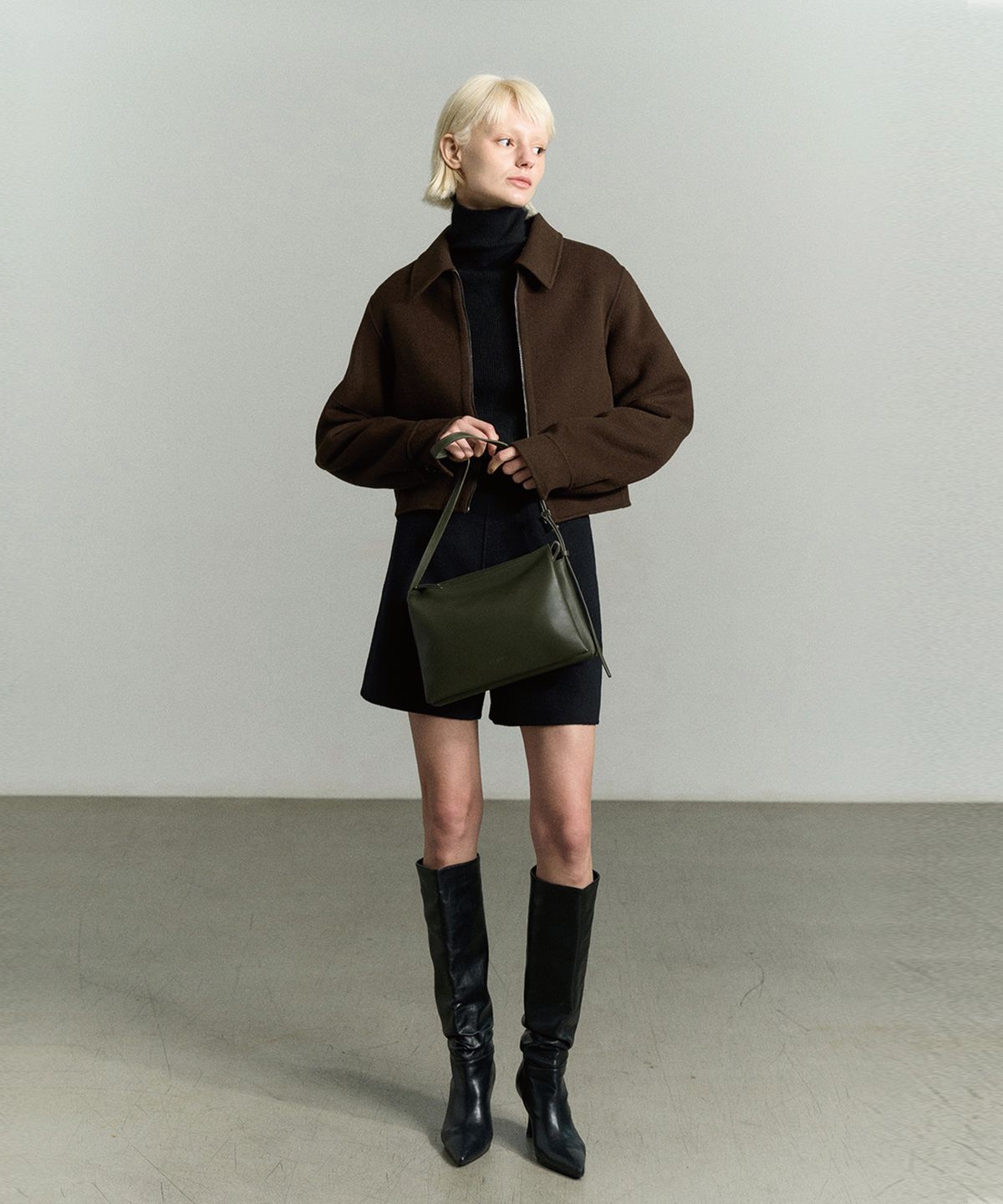 리이(RE RHEE) TRIO LEATHER BAG KHAKI
