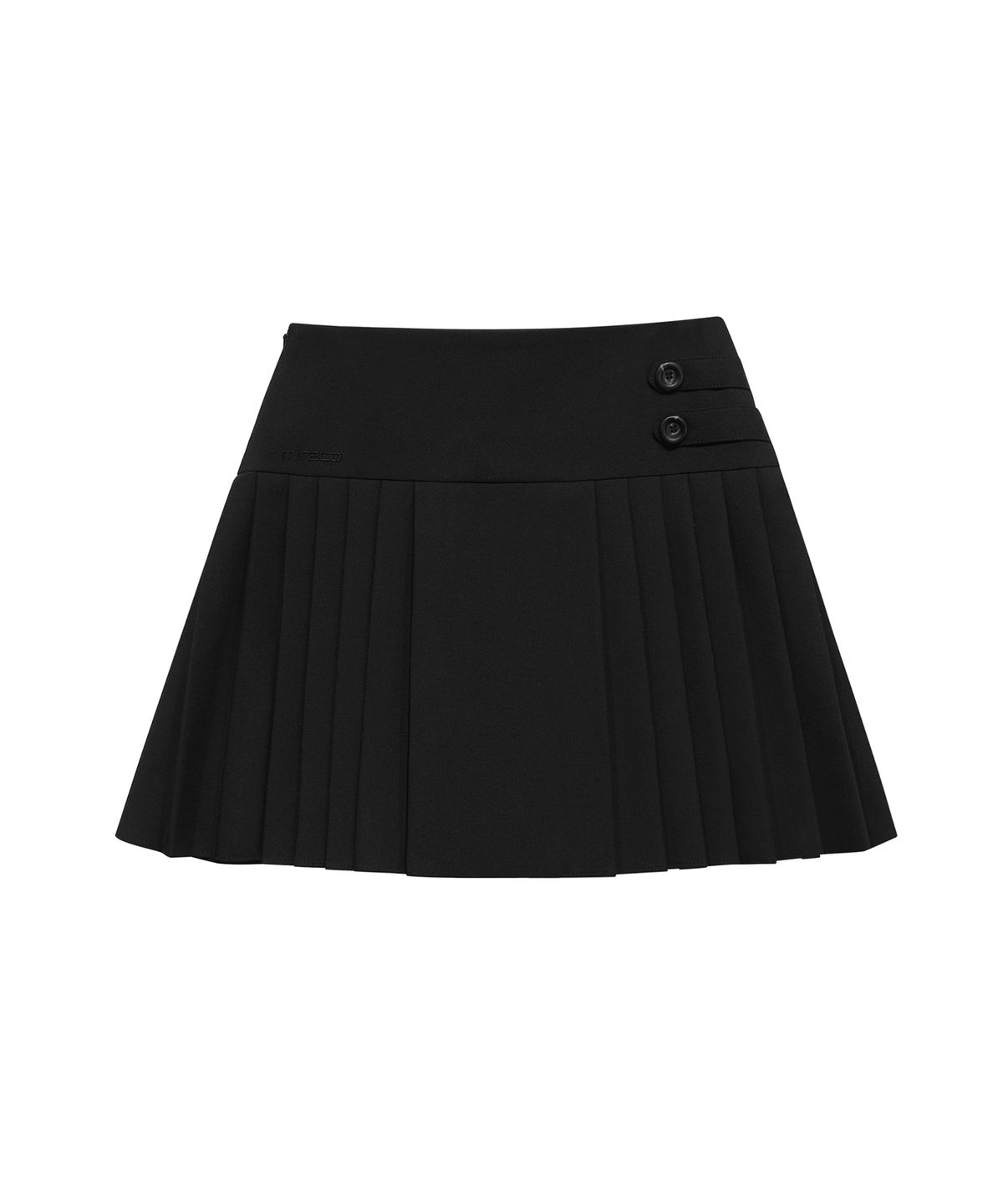 미레코(MIRECO) DIAGONAL TWO BUTTON PLEATS SK BLACK