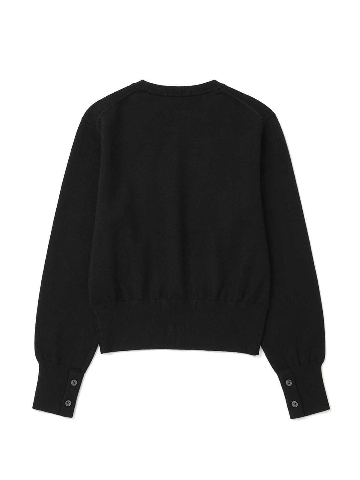 엑스오엑스(XOX) (우먼)에센셜 라운드 크롭 니트 [BLACK]