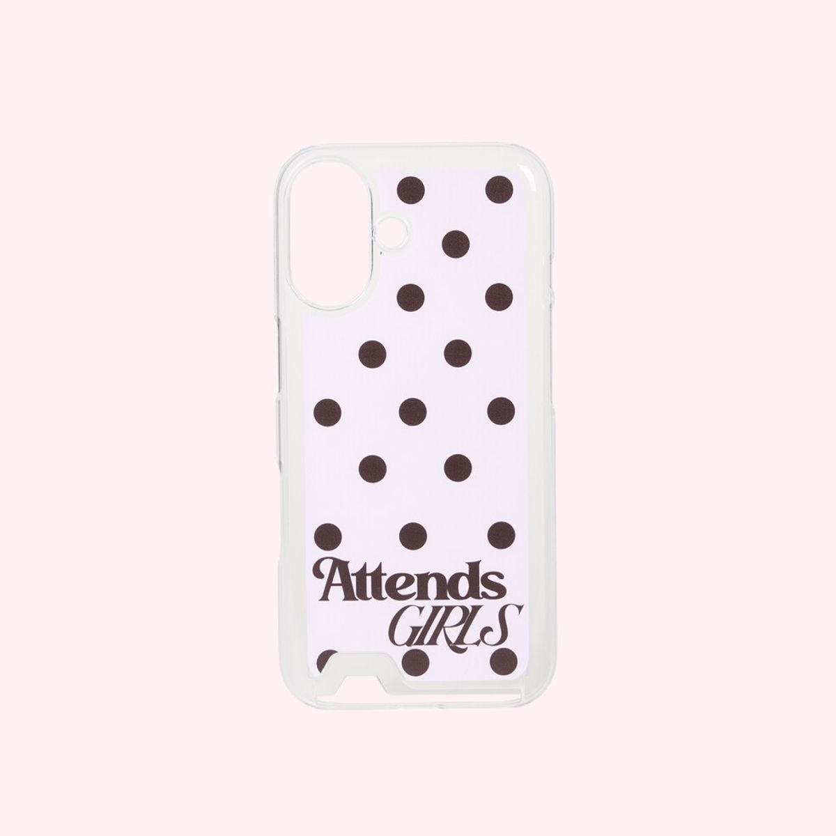 어텐즈(ATTENDS) Attends girls dots card case (Big dots Baby pink)