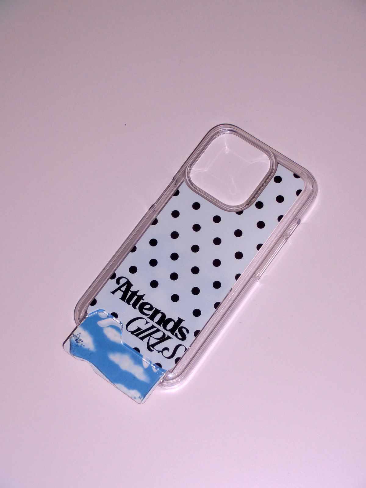 어텐즈(ATTENDS) Attends girls dots card case (Small dots white)