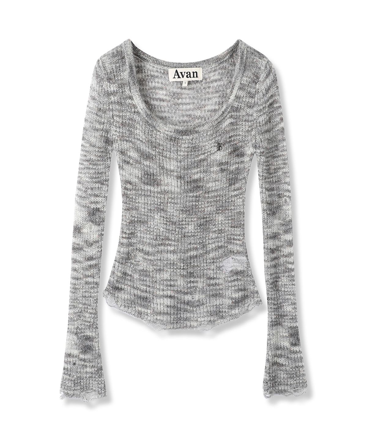 어반드레스(AVANDRESS) Multi Demage Scoop Knit_2Colors