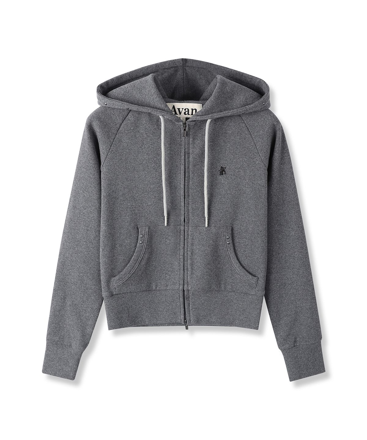 어반드레스(AVANDRESS) Ribet Ribbed Zip-up Hoody_3Colors