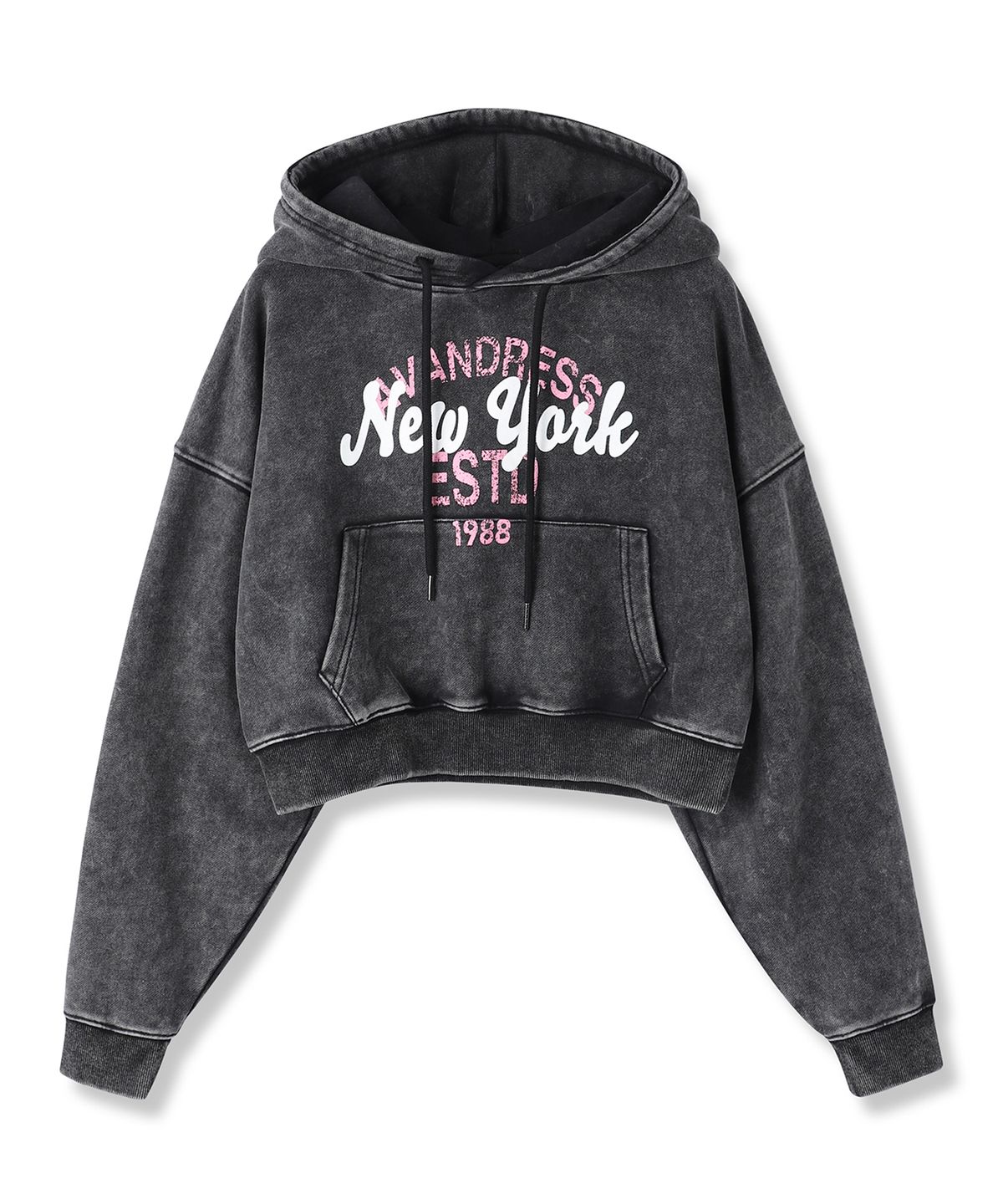 어반드레스(AVANDRESS) New York Crop Hoody SALT BLACK