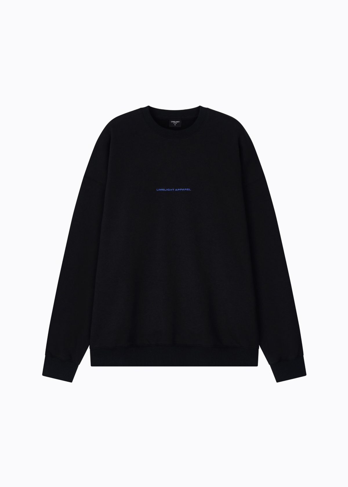 라임라잇 어패럴(LIMELIGHT APPAREL) 어패럴 자수 심플 로고 스웨트셔츠  오버사이즈 (블랙/블루)