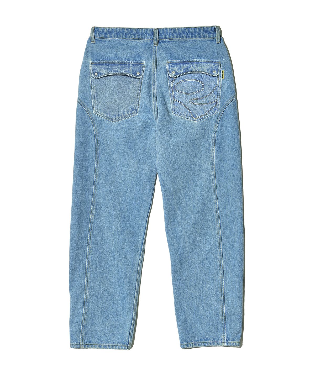 피스메이커(PIECE MAKER) DIVIDE STITCH BALLOON DENIM PANTS (LIGHT INDIGO)