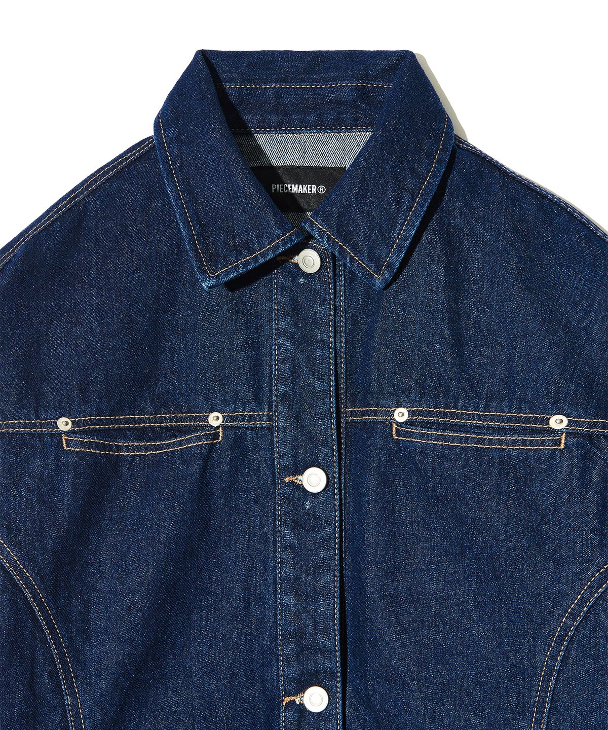 피스메이커(PIECE MAKER) DIVIDE MINIMAL DENIM TRUCKER JACKET (INDIGO)