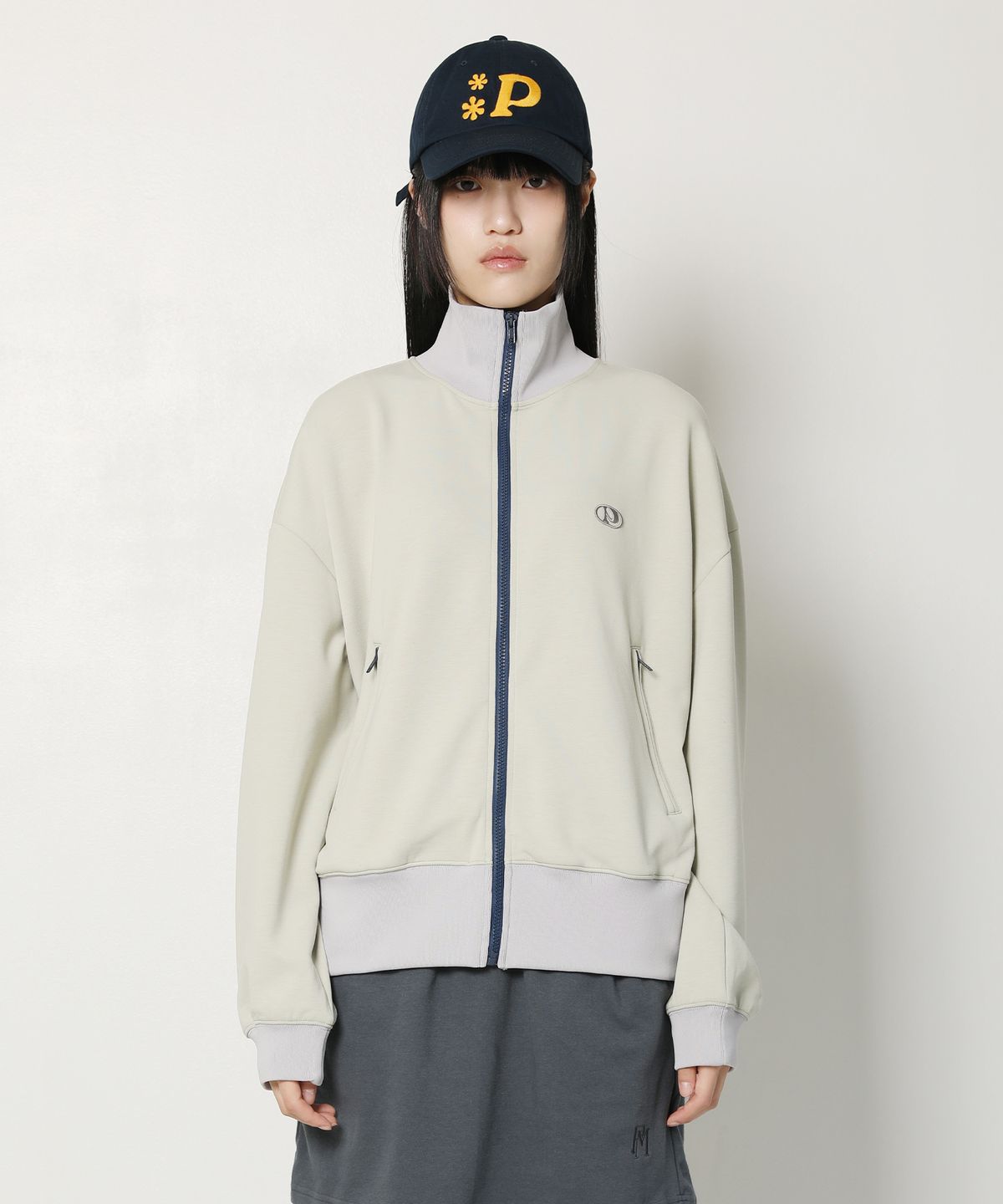 피스메이커(PIECE MAKER) COLOR BLOCK TRACK ZIP UP JACKET (CHARCOAL)