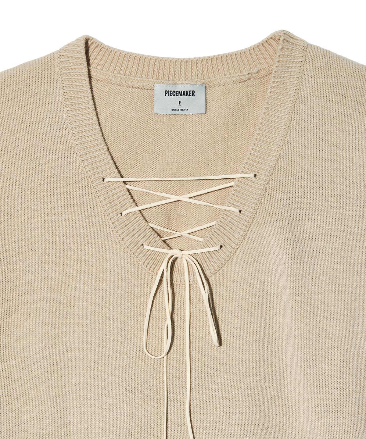 피스메이커(PIECE MAKER) LACE UP KNIT VEST (IVORY)