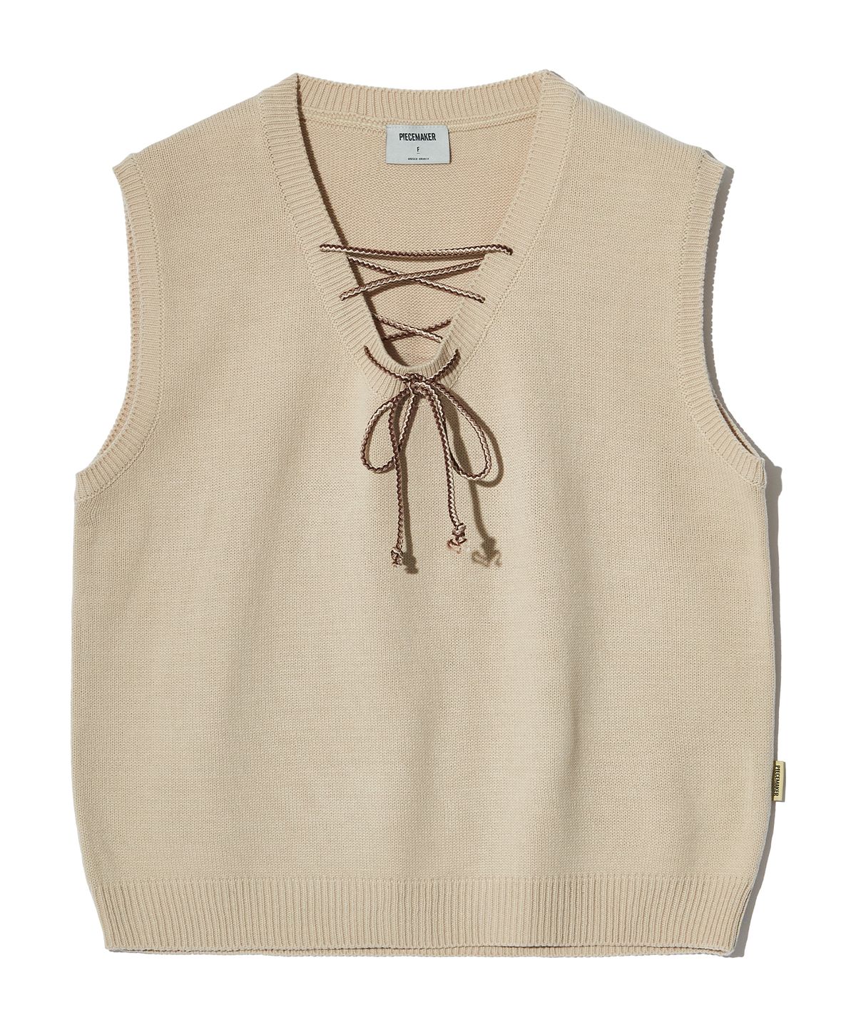 피스메이커(PIECE MAKER) LACE UP KNIT VEST (IVORY)
