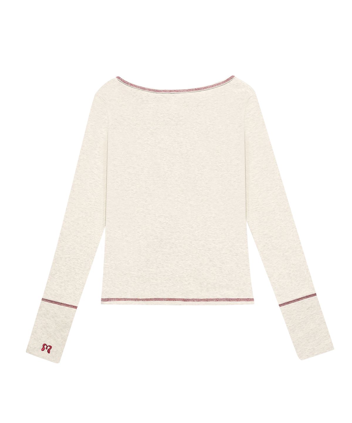 미레코(MIRECO) STITCH RIBBON T OATMEAL