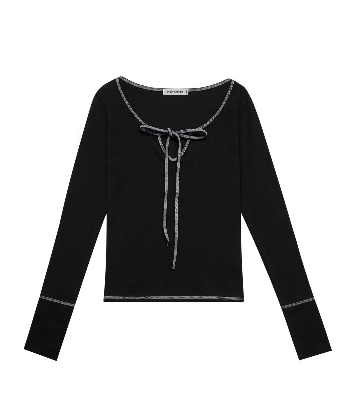 미레코(MIRECO) STITCH RIBBON T BLACK